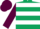 Silk - Dark green, white hoops, maroon sleeves and cap