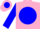 Silk - Pink, 'cry' on blue ball, pink bands on blue sleeves