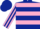 Silk - Dark blue, pink hoops, pink and dark blue striped sleeves, dark blue cap