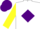 Silk - White, Purple diamond, Yellow sleeves, Purple cap