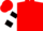 Silk - Red, black 'a' on white and black belt, white and black bars on sleeves, red cap
