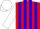Silk - Red, blue stripes on white sleeves, white cap