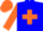Silk - Blue body, orange saint's cross andre, orange arms, orange cap