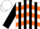 Silk - White, orange 'd', orange chevrons, black stripes on sleeves, white cap
