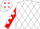 Silk - White, red 'mm', red sleeves, red stripe, white diamonds