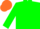 Silk - Sea foam green, orange trimmed hearts, matching cap