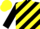 Silk - Black, yellow diagonal stripes, yellow cap