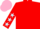 Silk - Red, light blue stars on sleeves, pink cap