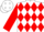 Silk - White, red diamonds, blue 'm/c', red mapleleaf on white and red sleeves