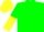 Silk - Green, yellow dots on sleeves, green and yellow halved cap