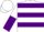 Silk - White, purple hoops, white and purple halved sleeves, white cap