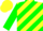Silk - Yellow, green shamrock & 'm' on back, green diagonal stripes on front & sleeve, green sleeve