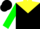 Silk - Black, yellow yoke, yellow balls on green sleeves, black cap