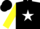 Silk - Black, white star, yellow sleeves, black cap