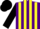 Silk - Purple & yellow stripes, black sleeves & cap