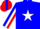 Silk - Blue, red 'ars' on white star, red sleeves, blue 'action' on white stripe