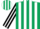 Silk - Dark green & white stripes, black & white striped sleeves, dark green & white striped cap