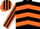 Silk - Black, orange chevrons, orange and black striped sleeves, black and orange striped cap