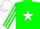 Silk - Green, green 'm/r' on white star, white star stripe on sleeves, white cap