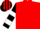 Silk - Red, multi-colored stripes, black and white bars on sleeves