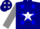Silk - Navy, white star, blue stars on gray sleeves