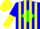 Silk - Blue, green diamond, yellow stripes on blue sleeves, blue and yellow halved cap
