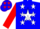 Silk - Blue, red 'ajt' on white star, white stars on red sleeves