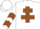 Silk - White, Brown Cross of Lorraine, White and Brown chevrons on sleeves, White cap.