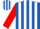 Silk - Royal blue, white stripes on red sleeves