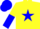 Silk - Yellow, blue star, yellow sleeves, yellow and blue halved cap
