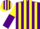Silk - Purple and Yellow stripes, Yellow and Purple halved sleeves.