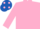 Silk - Pink, royal blue cap, pink spots