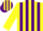 Silk - Yellow, purple stripes on yellow sleeves