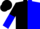 Silk - Black & blue diagonal halves with white center strip