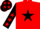 Silk - Red with black star, black sleeves red stars