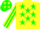 Silk - Yellow, green stars, yellow and green striped sleeves