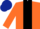 Silk - Orange, Black stripe, Dark Blue cap.