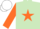 Silk - Light green, orange star & sleeves, white cap