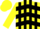 Silk - Yellow and black stripes, black chevrons, yellow sleeves, yellow cap