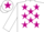 Silk - White, Violet stars, White cap, Violet star.