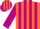 Silk - Orange, violet stripes on sleeves