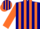 Silk - Navy blue, orange stripes on sleeves