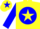 Silk - Yellow, blue ball, yellow star on blue sleeves