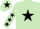 Silk - Light green, black star, black stars on sleeves, black star on cap