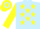 Silk - LIGHT BLUE, YELLOW stars and sleeves, hooped cap