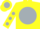 Silk - Yellow, yellow 'u' on silver ball, silver dots on sleeves