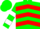 Silk - Green, red chevrons, white bars on sleeves