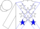 Silk - White, red framed white stars on blue crossed sashes