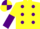 Silk - Yellow, purple spots, halved sleeves, quartered cap