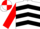 Silk - White, black chevrons, red sleeves, red and white quartered cap